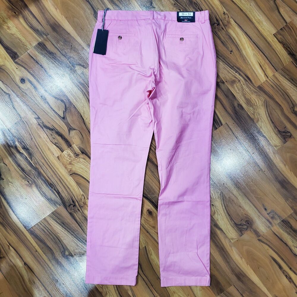 VINEYARD VINES Pants BREAKER Mens 36x34 Pink Chino Straight Casual Preppy - Picture 5 of 10